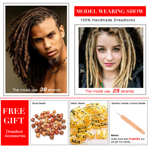 Blonde 20inch 10Strands/Pack Soft Straight Artificial Afro Kinky Handmade Crochet Dreadlocks Braiding Synthetic Hair Extensions